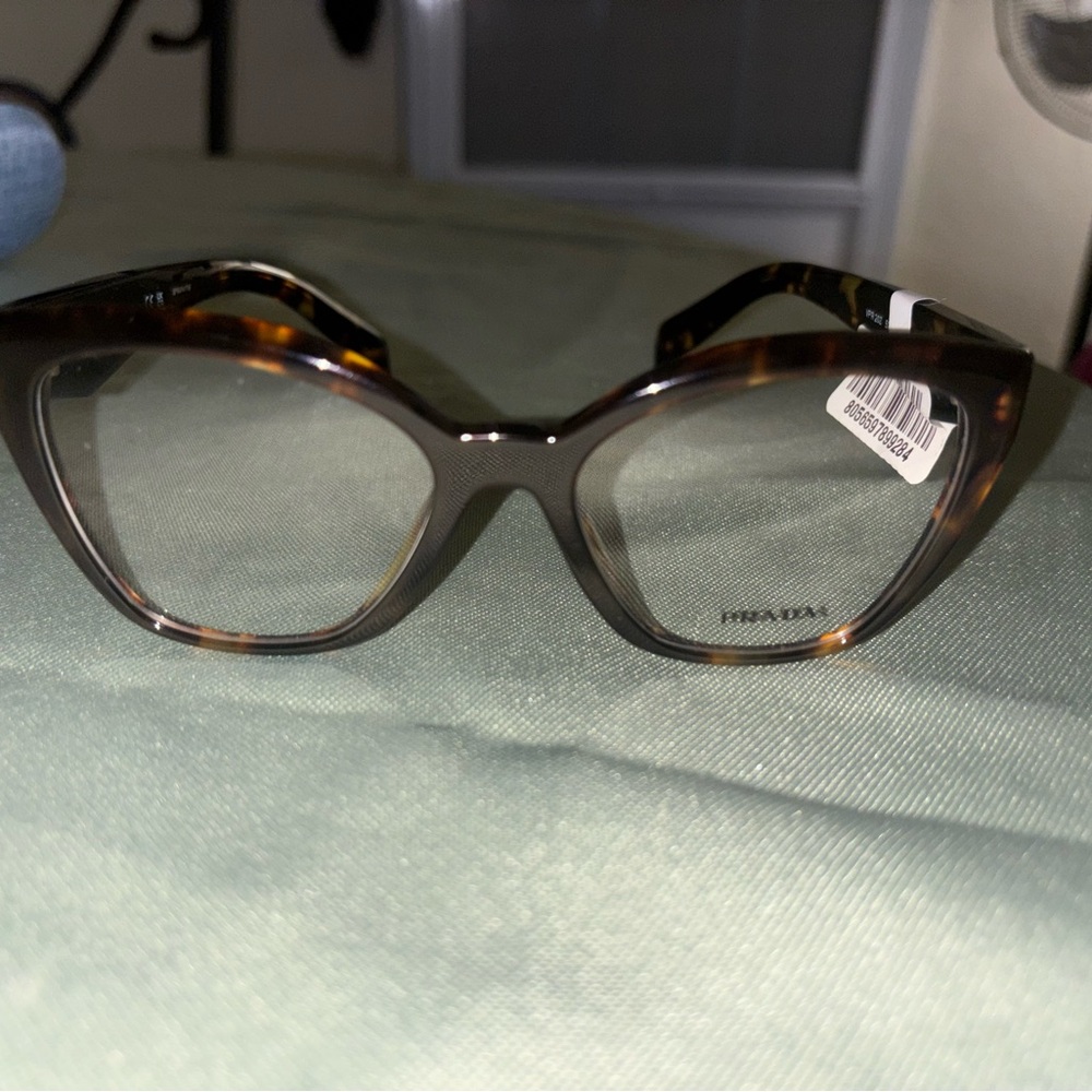 Prada Tortoise Shell Eyeglass Frames - Brown & Bl… - image 2
